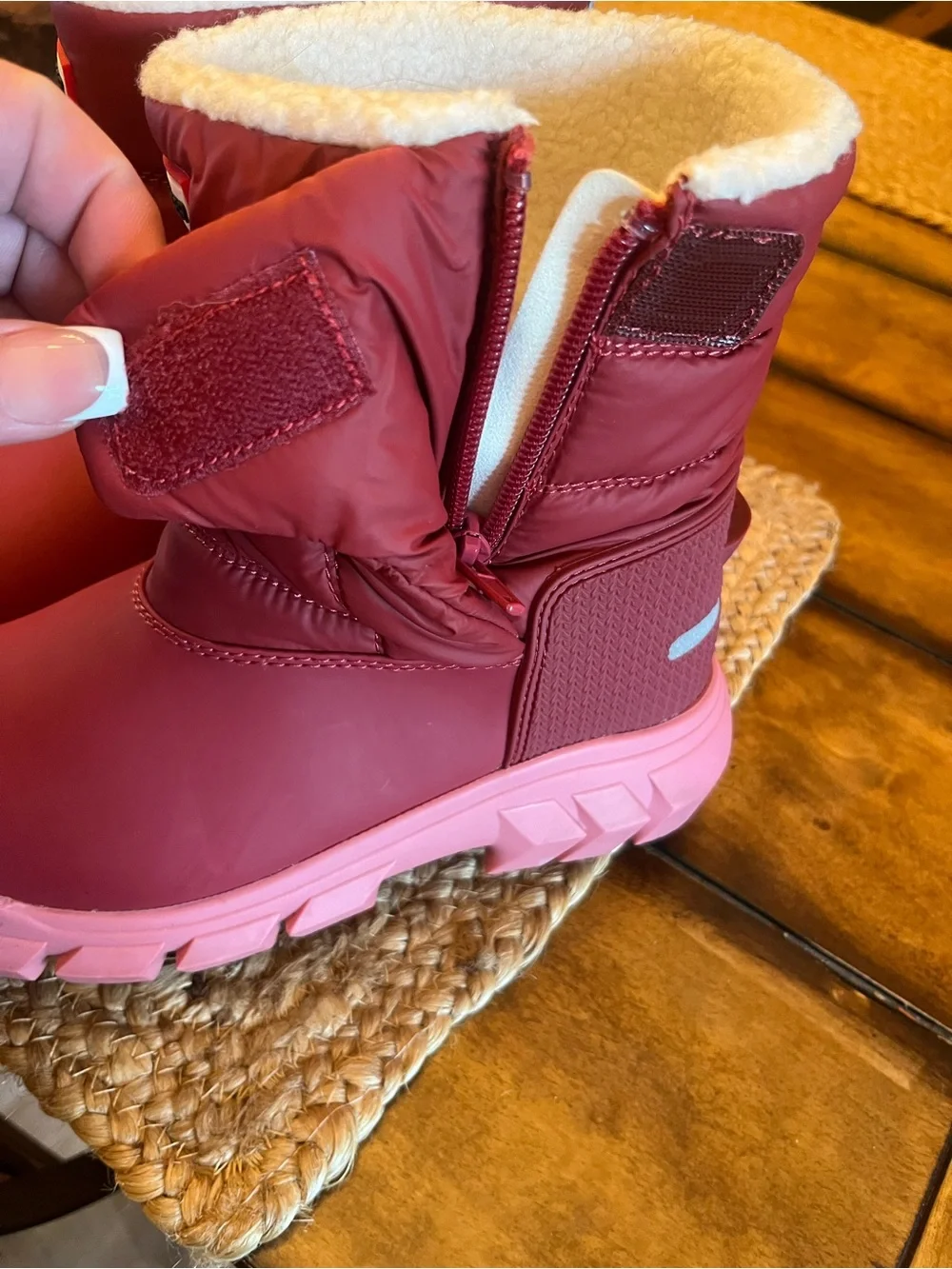 Hunter Kids Pink Winter Rain Boots